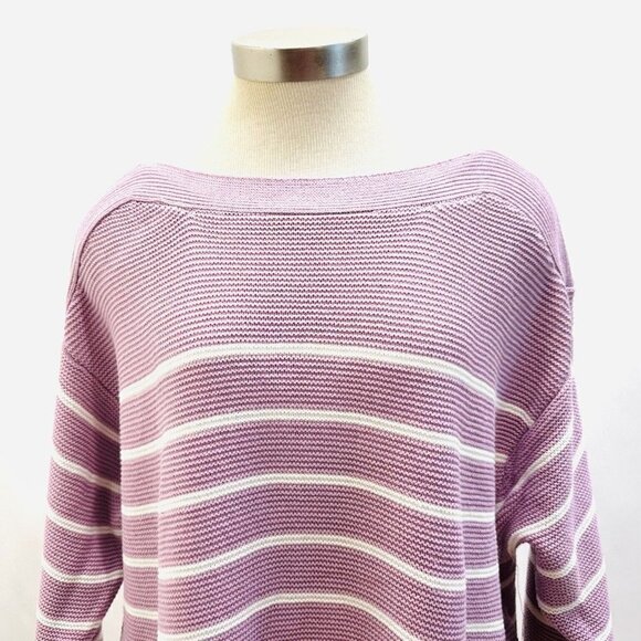 NWT CROFT & BARROW Women Long Sleeve Pullover Boat Neck Striped Knit Sweater 3X - Picture 2 of 14